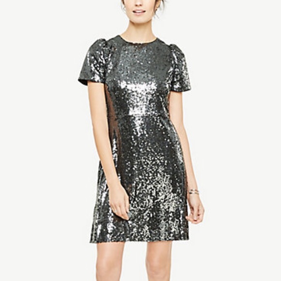 Ann Taylor Sequin Shift Dress - Picture 2 of 7